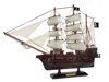 Handcrafted Cast Iron Wooden Whydah Gally White Sails Pirate Ship Model 20"