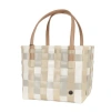Handed By Color Block Recycled Tote Bag In Ecru White Mix