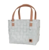 Handed By Color Block Recycled Tote Bag In Misty Grey