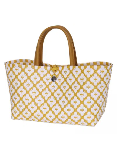 Handed By Mini Motif Bag Mustard With White Pattern