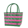 Handed By Paris Brights Recycled Tote Bag In Just Green/pink