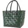 Handed By Paris Recycled Plastic Tote Bag In Forest Green