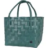 Handed By Paris Recycled Plastic Tote Bag In Teal Blue
