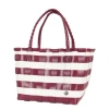 Handed By Paris Spirit Recycled Tote Bags In Burgundy/white