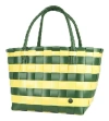 Handed By Paris Spirit Recycled Tote Bags In Forest Green/sunflower Yellow