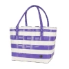 Handed By Paris Spirit Recycled Tote Bags In Purple/white