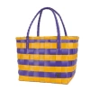 Handed By Paris Spirit Recycled Tote Bags In Purple/yellow