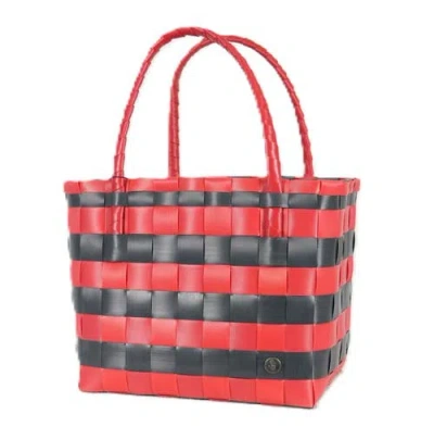 Handed By Paris Spirit Recycled Tote Bags In Red/dark Grey