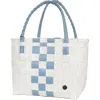 Handed By Paris Whites Recycled Tote Bag In White/faded Blue