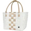 Handed By Paris Whites Recycled Tote Bag In White/sahara Sand
