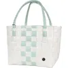 Handed By Paris Whites Recycled Tote Bag In White/soft Mint