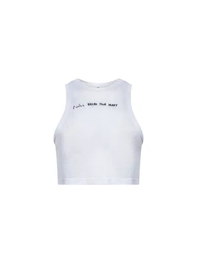 Handle With Freedom X Holy Caftan White Linen Break Your Heart Cropped Tank Top