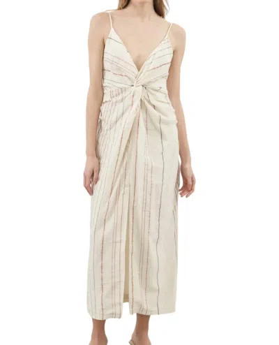 Handloom Celia Striped Dress In Natural In White