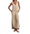 Handloom Daybreak Maxi Dress In Natural With Stripes In Multi