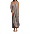Handloom Daybreak Maxi Dress In Navy With Stripes In Gray