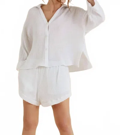 Handloom Echo Boy Shorts In White