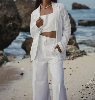 Handloom Pera Blazer In White