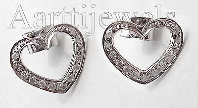 Pre-owned Handmade 0.72ct Diamond 14k White Gold Engagement Women's Earrings Christmas Holidays In I-j