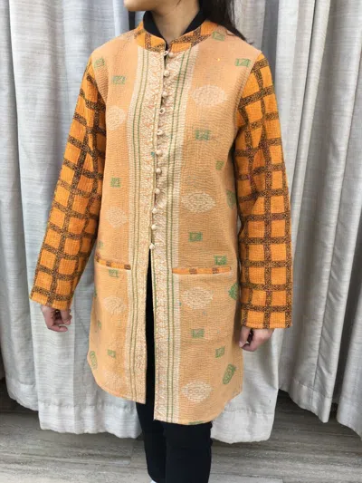 Pre-owned Handmade 10pc Vintage Kantha Long Jacket  Cotton Reversible Long Jacket Assorted In Multicolor