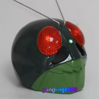 Pre-owned Handmade 1:1 Wearable Kamen Rider Cosplay Helmet Resin Led Model Masked Rider Collect Toy In As Shown