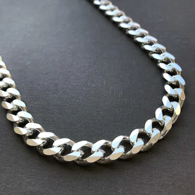Pre-owned Handmade 11mm Men Miami Hiphop Chunky Chain Necklace 925 Sterling Silver 20 Inch 92gr