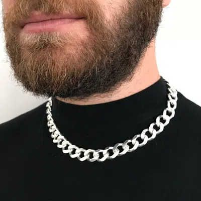Pre-owned Handmade 14mm Mens Tight Curb Cuban Chain Necklace 925 Sterling Silver 133gr 20inch
