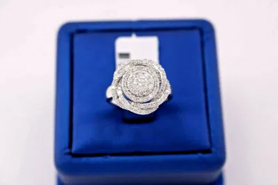 Pre-owned Handmade 14k White Gold 1.50 Ct Diamond Ladies Flower Cluster Ring, 5.6gm, S14226 In G-h