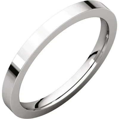Pre-owned Handmade 14k White Gold Bands 2mm Sz 3 4 5 6 7 8 9 10 11 12 13 14 15 1/4 Size Increments