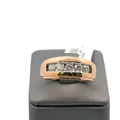 Pre-owned Handmade 14k Yellow Gold 1.00 Ct Diamond Men's Wedding Band, 10.1g, Size 10.5, S107954 In White