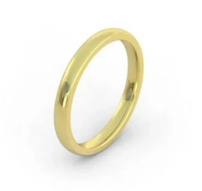 Pre-owned Handmade 14k Yellow Gold Bands 2.5mm Dome Sizes 3 4 5 6 7 8 9 10 11 12 13 14 15 & 1/4 Sz