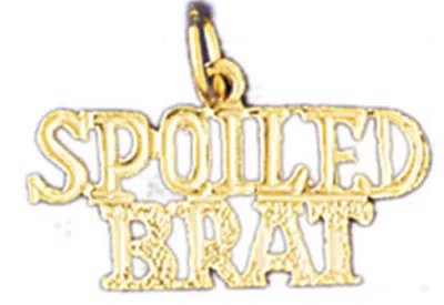 Pre-owned Handmade 14k Yellow Gold Spoiled Brat Pendant