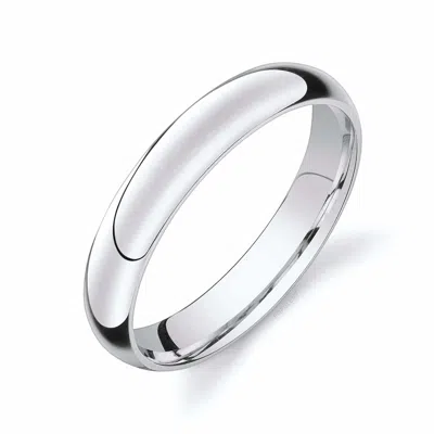 Pre-owned Handmade 14kt White Gold Band 4mm Dome Sizes 3 Thrue 15 & 1/4 Sizes Hand Made Brand