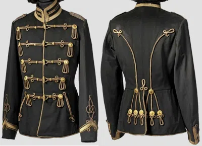 Pre-owned Handmade 17th Hussar Regiment Station Officers Attila Pelzmutze Lieutenant Men Jacket In Black