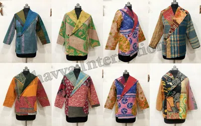 Pre-owned Handmade 25pc Lot Vintage Kantha Cotton Jacket  Reversible Short Jacket Assorted In Multicolor