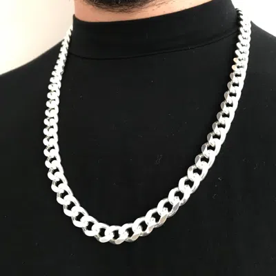 Pre-owned Handmade 28inch Mens Cuban Link Chain Necklaces Pendants 925 Sterling Silver 11mm 126.5gr