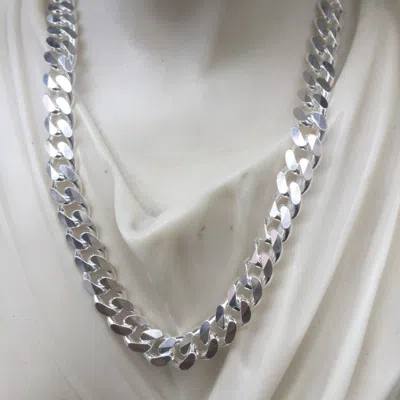Pre-owned Handmade 925 Sterling Silver Hip Hop Men Cuban Link Chain Necklaces 7.5mm 60gr 26 Inch