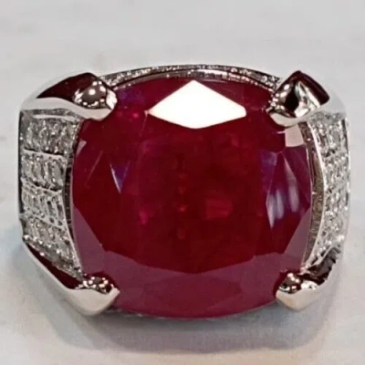 Pre-owned Handmade Afghani Ruby, Natural Ruby Silver Ring, Ruby Gemstone Ring Sterling Silver 925 In Pink