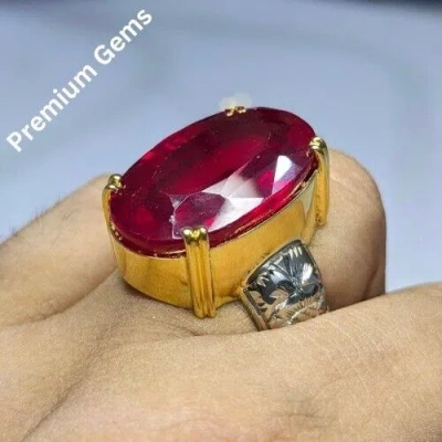 Pre-owned Handmade African Ruby, Natural Ruby Silver Ring, Ruby Gemstone Ring Sterling Silver 925 In Pink