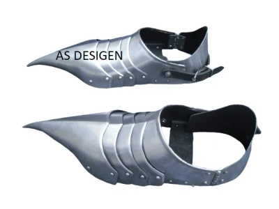 Pre-owned Handmade Armor Shoes Pair Medieval Knight Iron Armor Sabaton Best Gift For Man In Silver