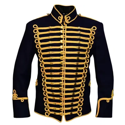 Pre-owned Handmade Black Hussar Marching Pipe Band Jacket Black Hussar Marching Pipe Band Jacket