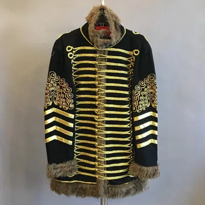 Pre-owned Handmade Black Military/band Jacket