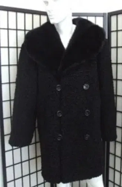 Pre-owned Handmade Brand Black Real Persian Lamb Fur Jacket Karakul Fur Coat All Sizes