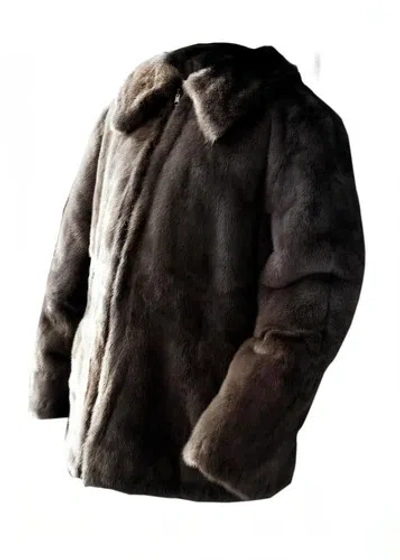 Pre-owned Handmade Brand Brown Reversible Mink Fur Persian Lamb Fur Coat All Sizes