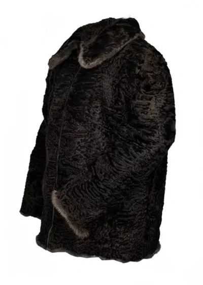 Pre-owned Handmade Brand Dark Brown Karakul Persian Lamb Fur Coat All Sizes