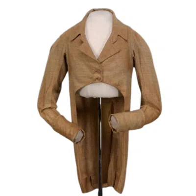 Pre-owned Handmade British 1805 Homespun Men's Military Brown Wool Jacket