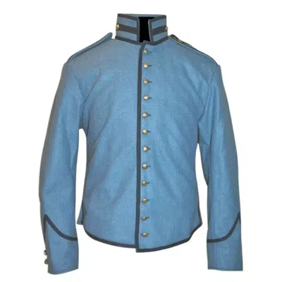 Pre-owned Handmade British Hussar Jacket Civil War Veterans Shell Reserve Military Jacket In Blue