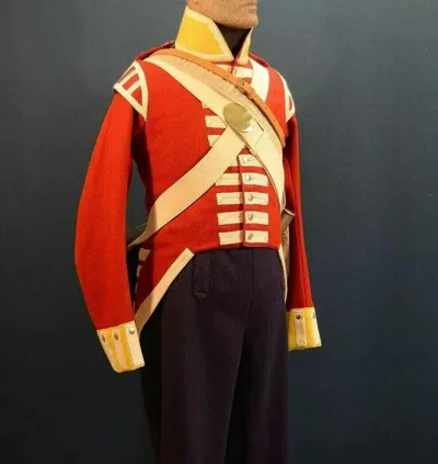 Pre-owned Handmade British Red Perspective War Of 1812th Wool Braiding Jacket, Only Coat Price