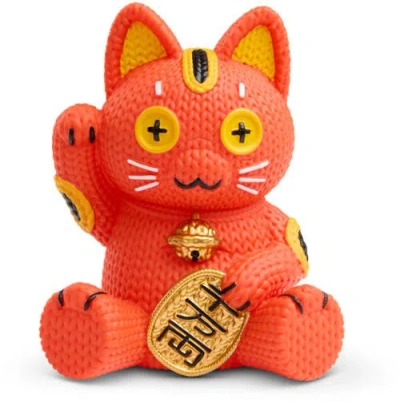 Handmade By Robots Beckoning Cat In Orange