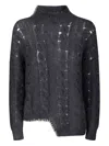 Handmade Cecile Cable-knit Sweater In Gray