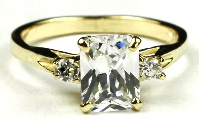 Pre-owned Handmade Cubic Zirconia (cz), Solid 10ky Or 14ky Gold Ladies Ring, R171-